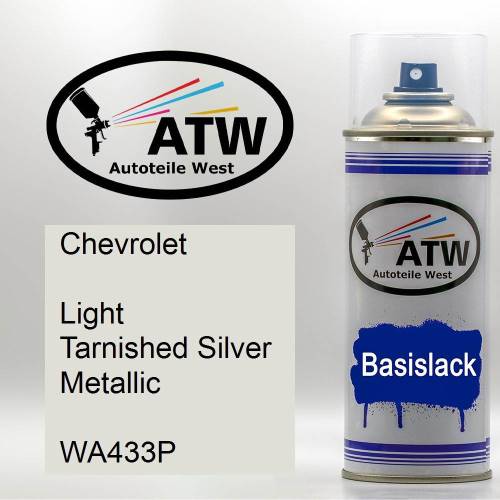 Chevrolet, Light Tarnished Silver Metallic, WA433P: 400ml Sprühdose, von ATW Autoteile West.